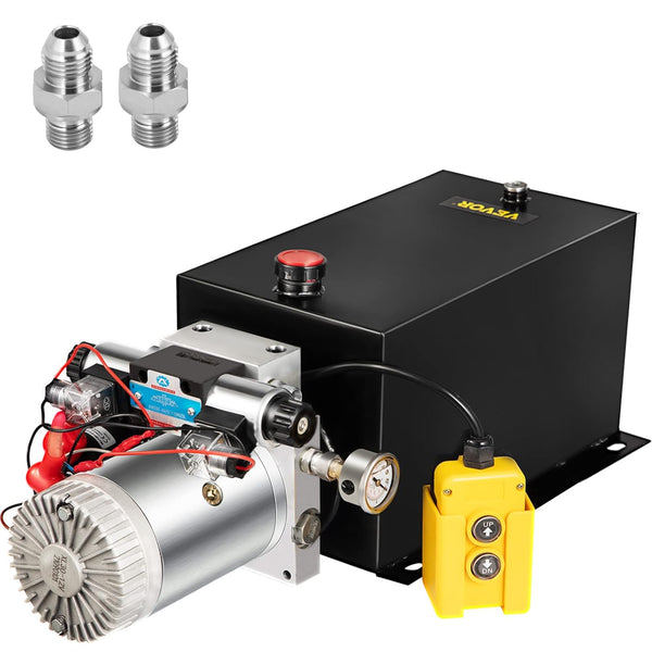 Power Unit 12VDC (Motor / Pump / Tank), Push Button, Single or Doble Acting Cylinder. Power Up - Down