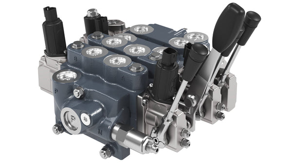 Stack Valve DVG60, 2 Manual Sections, 2 Section Open Center. Pressure to Tank