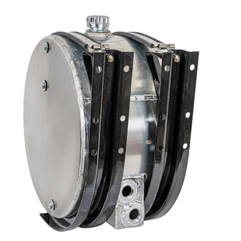 Cylindric Alumium Tank  for 25 Gpm, with level/ temperature SideGlass and Breather Cap. Bottom Magnetic Drain Plug