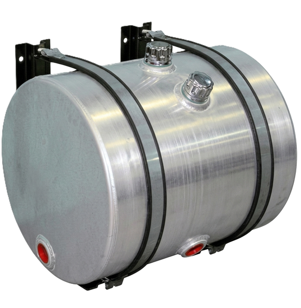Tanque cilíndrico de aluminio de 50 galones por minuto, con vidrio lateral de nivel/temperatura y tapa de ventilación. Tapón de drenaje magnético inferior