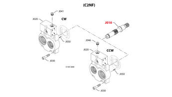 End Cap-Pump, Frame L, CW Axial Ports, Serie 45