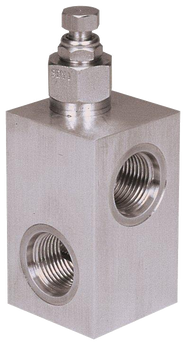 Muncie independent pressure relief valve, 3 ways, up to 3000psi, -10 SAE ports