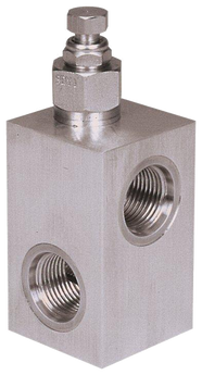 Muncie independent pressure relief valve, 3 ways, up to 3000psi, -16 SAE ports