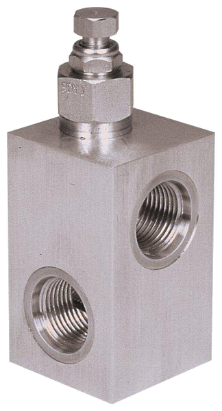 Muncie independent pressure relief valve, 3 ways, up to 3000psi, -16 SAE ports